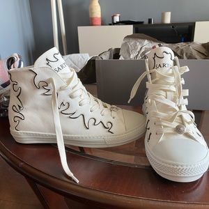 Sartore White Leather Sneakers